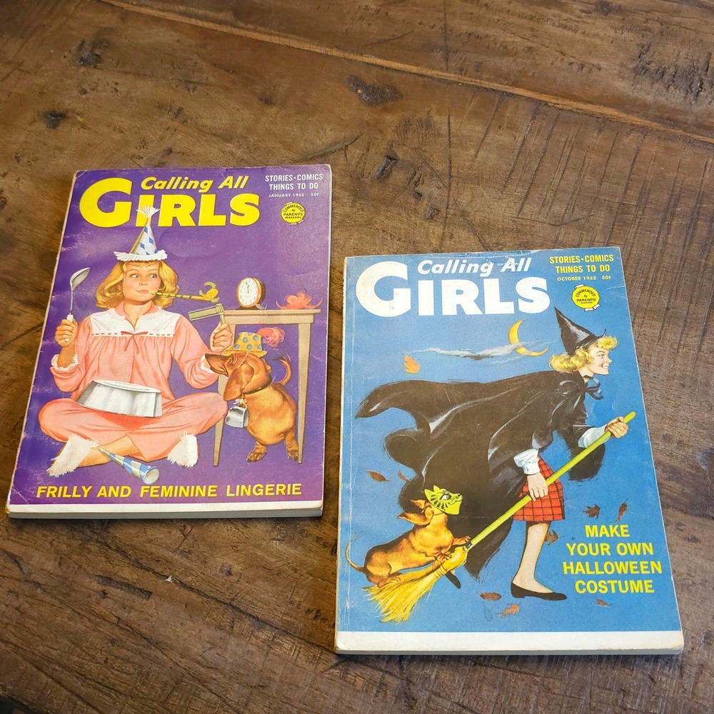 Vintage Calling All Girls Magazine Lot Oct 1962 Jan 1963 Halloween Lingerie 60s